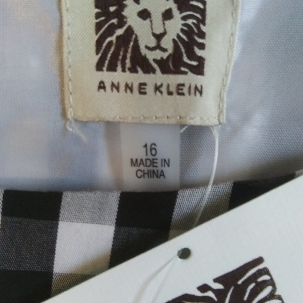 NWT Anne Klein Gingham Check Midi Dress size 16 - Picture 6 of 13